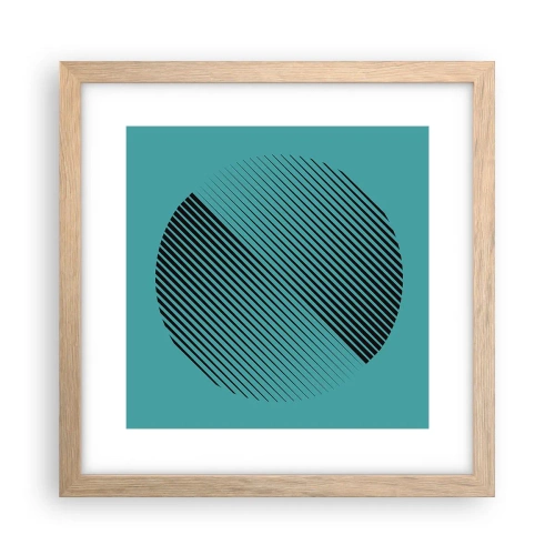 Pôster com moldura de carvalho claro - Círculo – uma variação geométrica - 30x30 cm