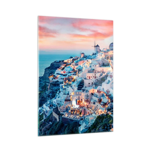 Quadro em vidro - As suas grandes férias gregas - 50x70 cm