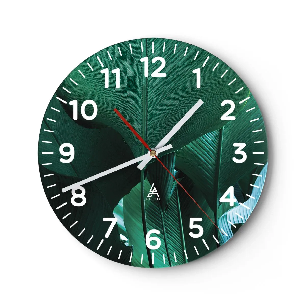 Relógio de parede - Relógio em vidro - De frente para a luz - 40x40 cm