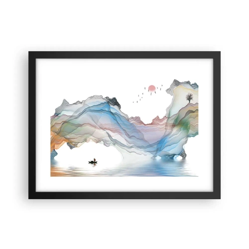 Pôster com moldura preta - Em direção às montanhas de cristal - 40x30 cm