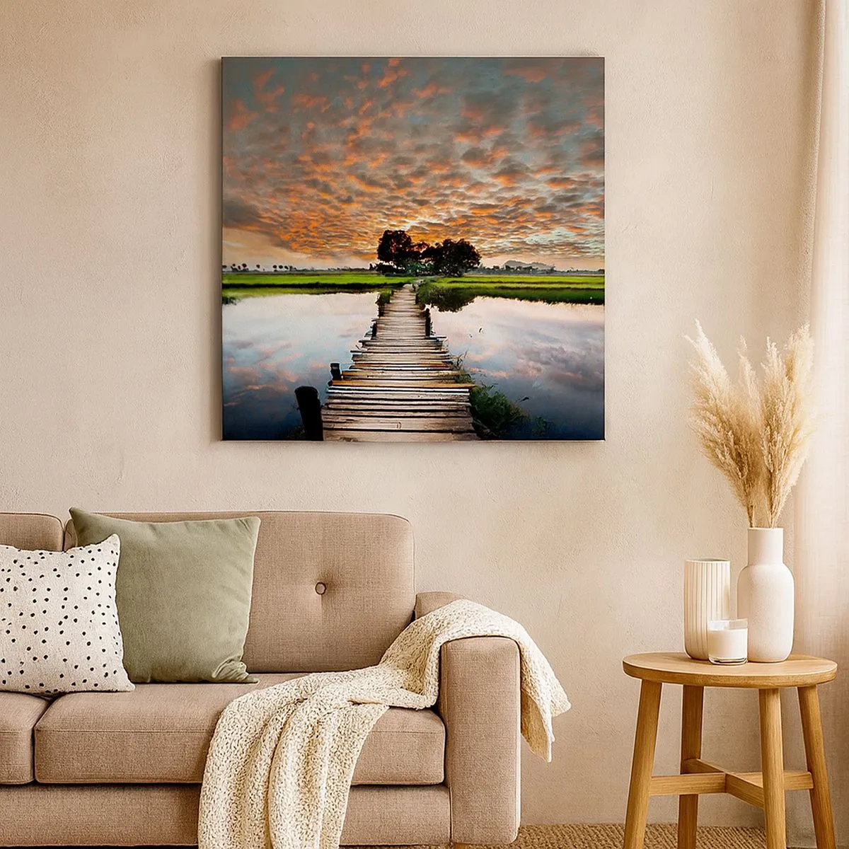 Quadro em tela - Abra os braços - respire - 30x30 cm