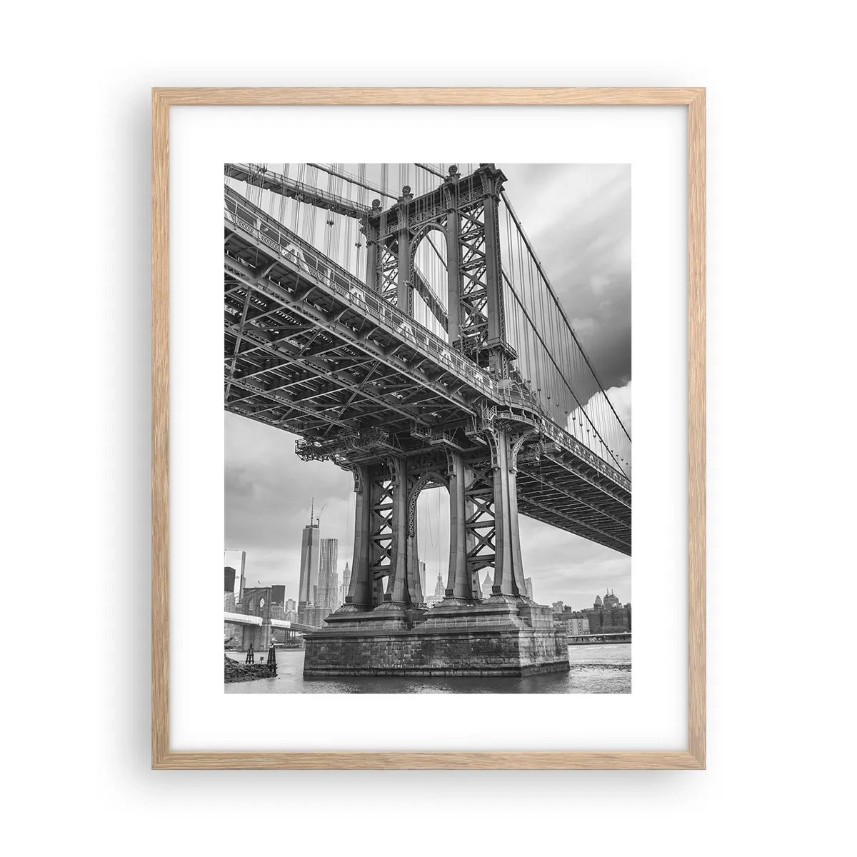 Pôster com moldura de carvalho claro - Ao coração da cidade - 40x50 cm