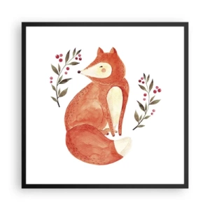 Pôster com moldura preta - Pequeno ruivo - 60x60 cm