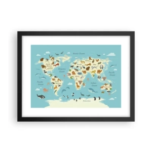 Pôster com moldura preta - Bons vizinhos - 40x30 cm