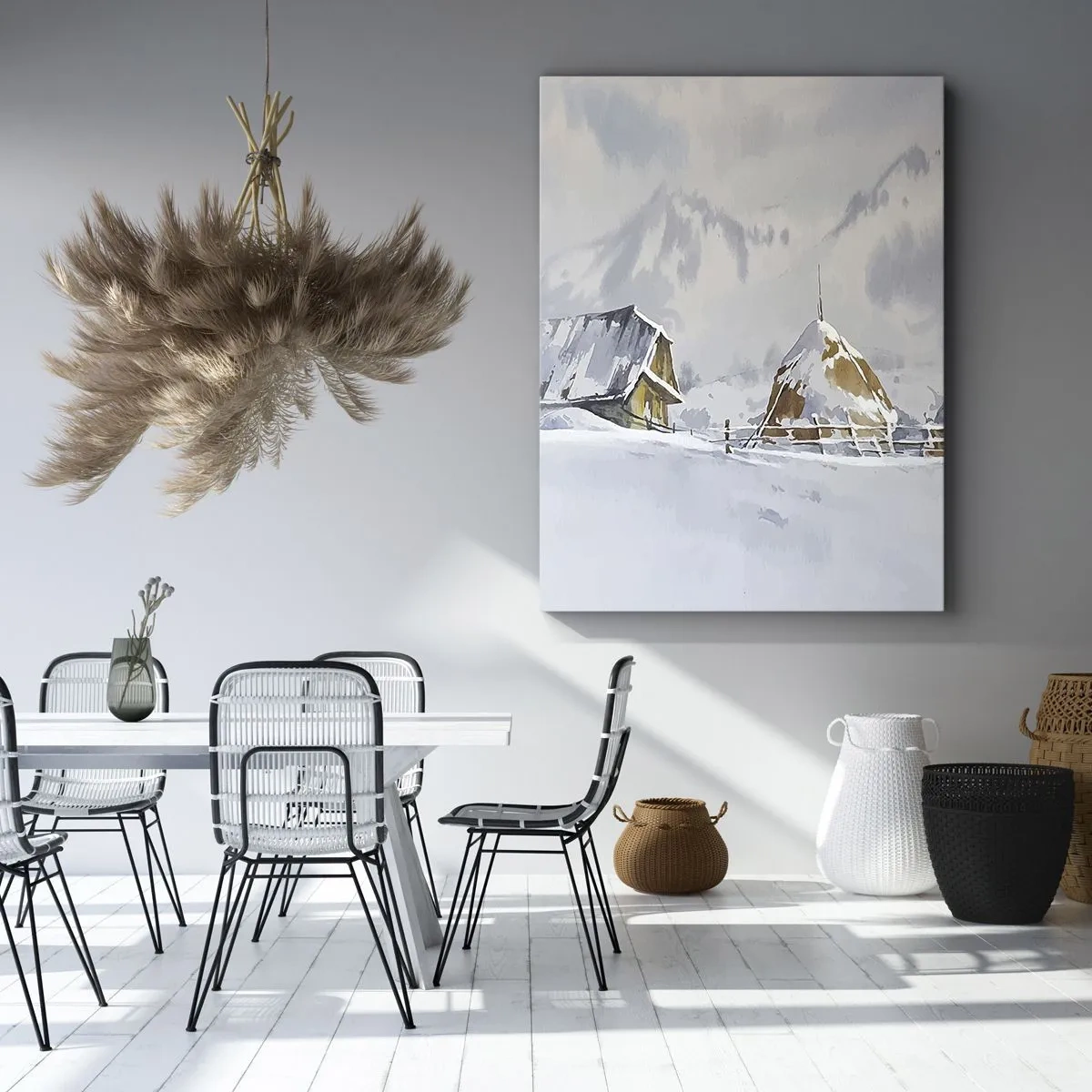Quadro em tela - No vale nevado - 45x80 cm