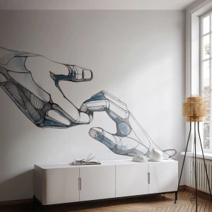 Papel de Parede Autocolante Deluxe Sticker - Um bom gesto - Abstração, Mãos, Gráficos - 350x256 cm