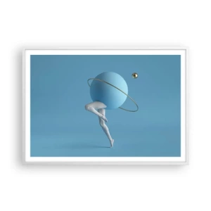 Pôster em moldura branca - Planetas a enlouquecer - 100x70 cm