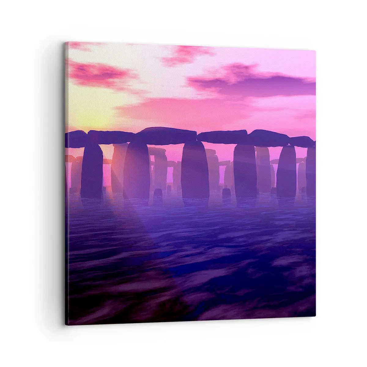 Quadro em tela - O mistério do amanhecer no nevoeiro - 50x50 cm