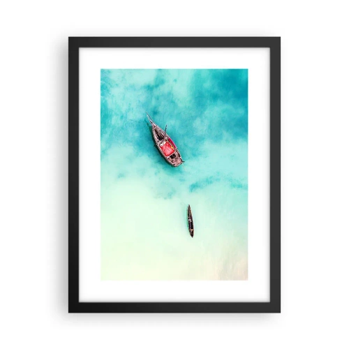 Pôster com moldura preta - As praias de Zanzibar - 30x40 cm