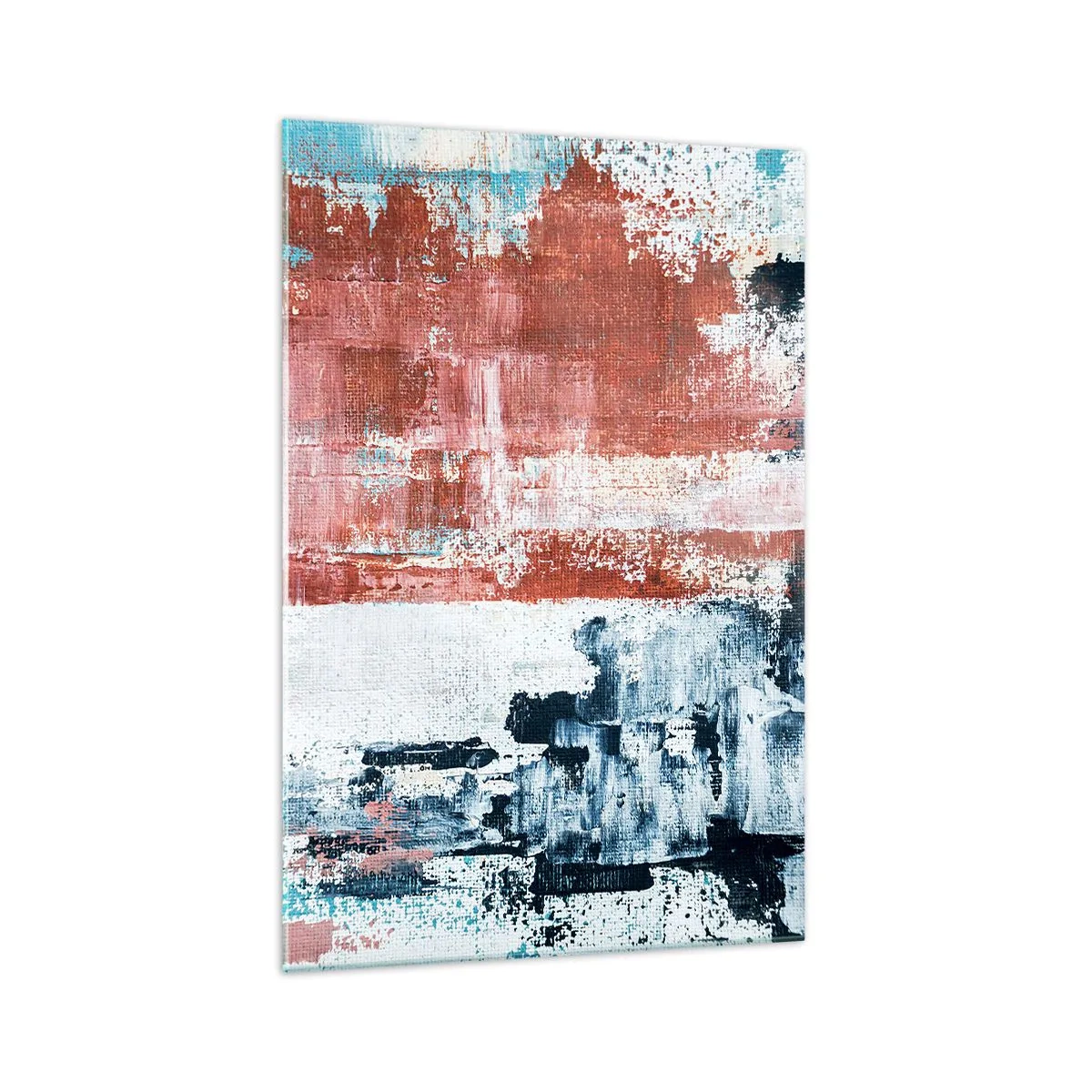 Quadro em vidro - Meio a meio abstrato - 70x100 cm