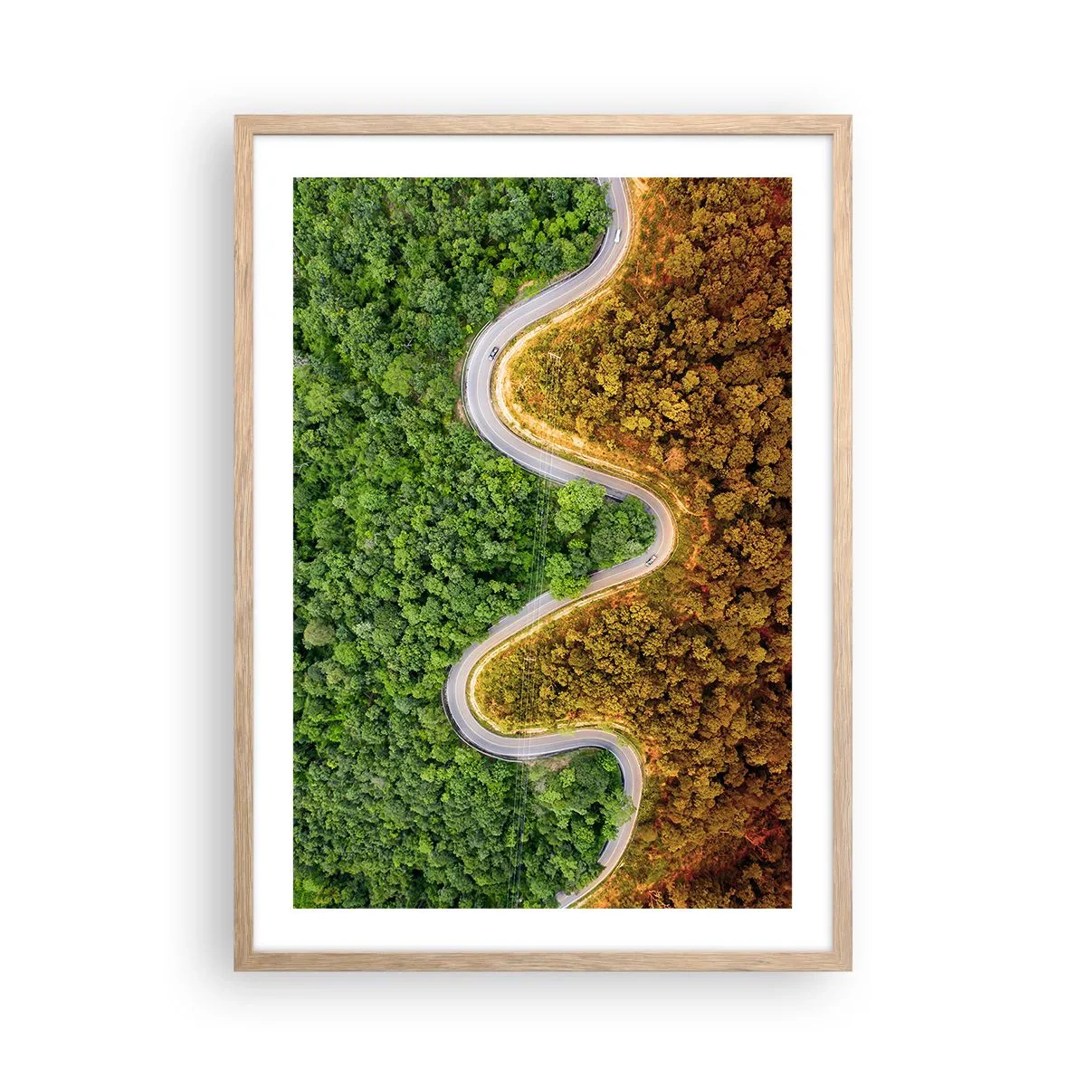 Pôster com moldura de carvalho claro - Fronteiras e descobertas - 50x70 cm