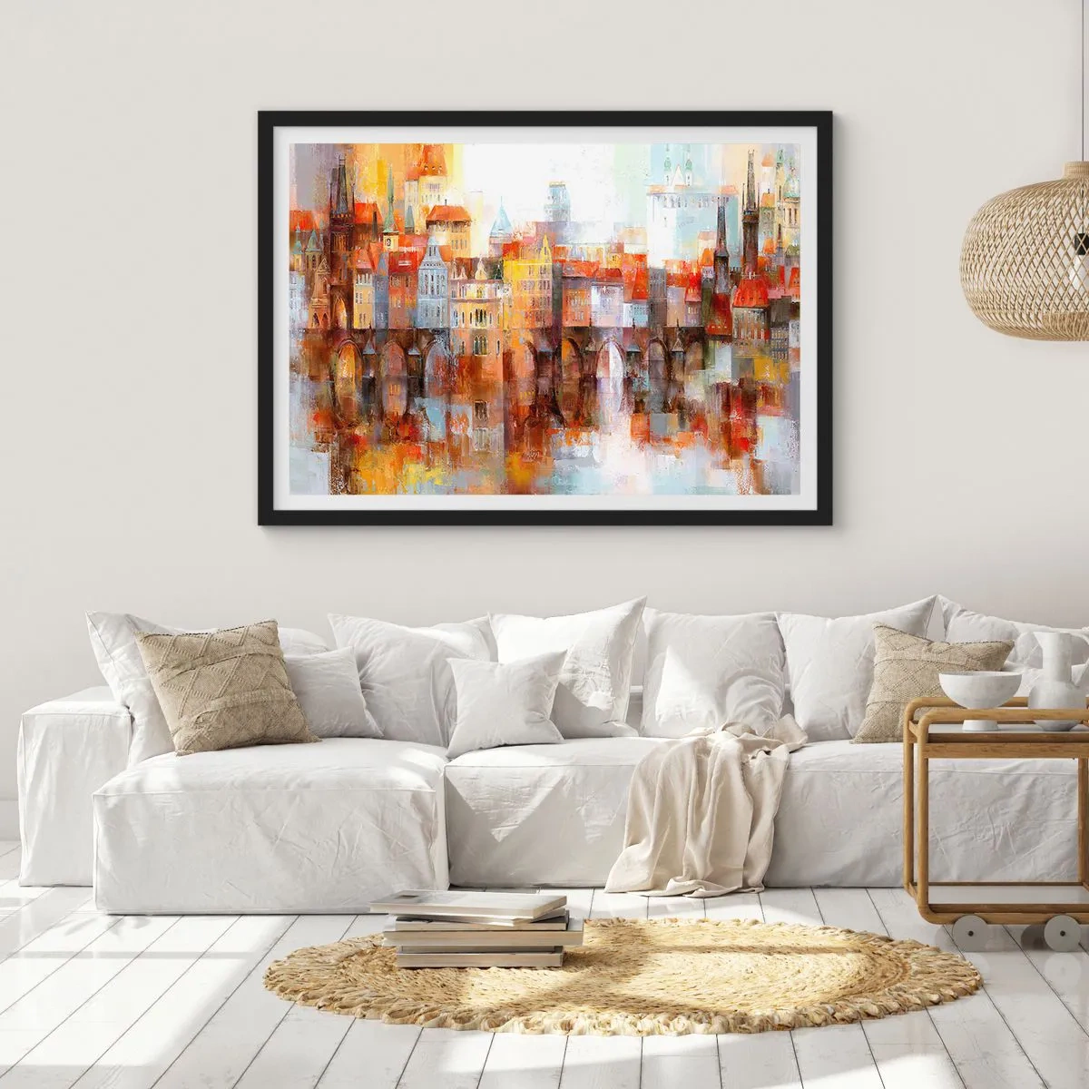 Pôster com moldura preta - Debaixo da ponte também é bonito - 91x61 cm