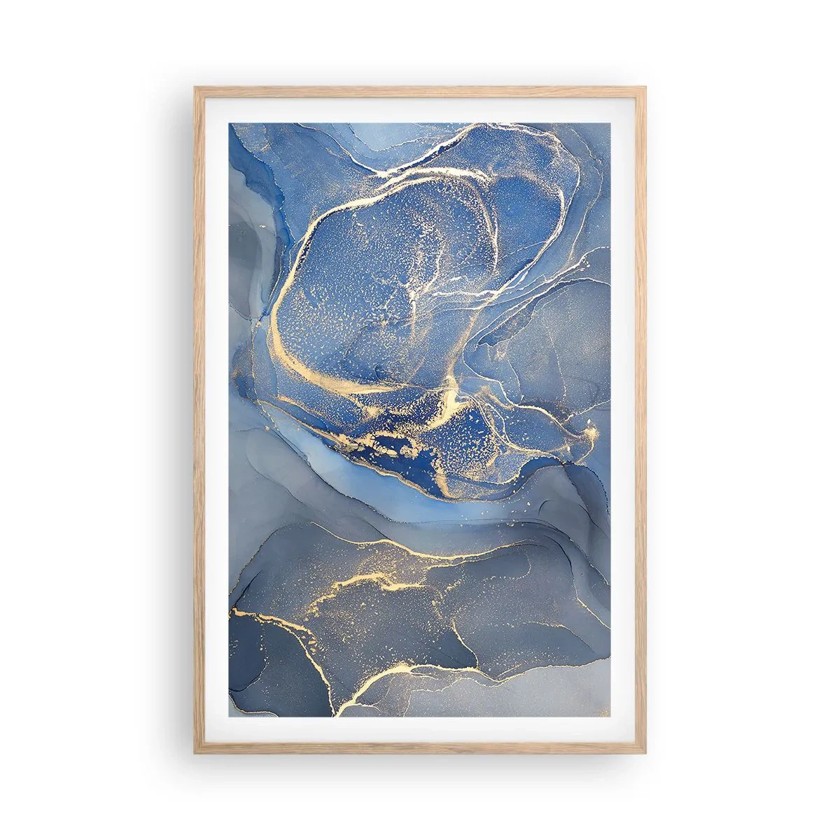 Pôster com moldura de carvalho claro - Pó dourado - 61x91 cm