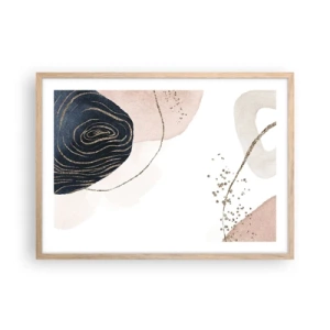 Pôster com moldura de carvalho claro - Tudo flui - 70x50 cm