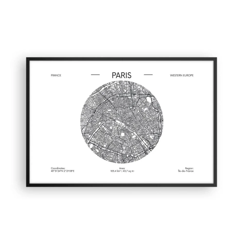 Pôster com moldura preta - Anatomia de Paris - 91x61 cm