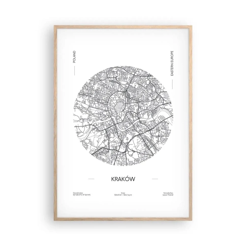 Pôster com moldura de carvalho claro - Anatomia de Cracóvia - 70x100 cm
