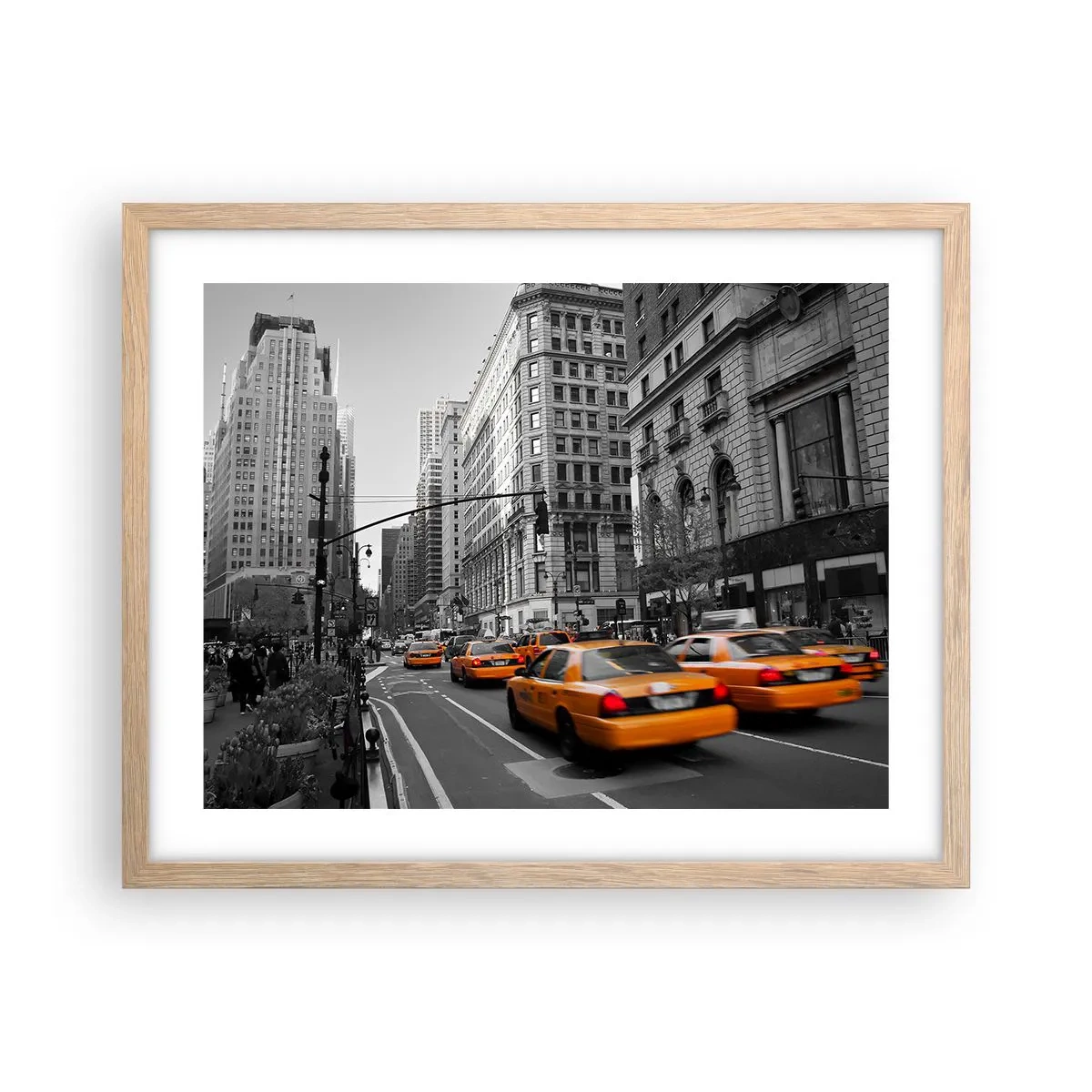 Pôster com moldura de carvalho claro - Sol da cidade grande - 50x40 cm