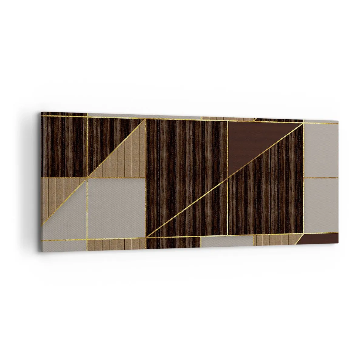 Quadro em tela - Mosaico de bronzes e ouro - 100x40 cm