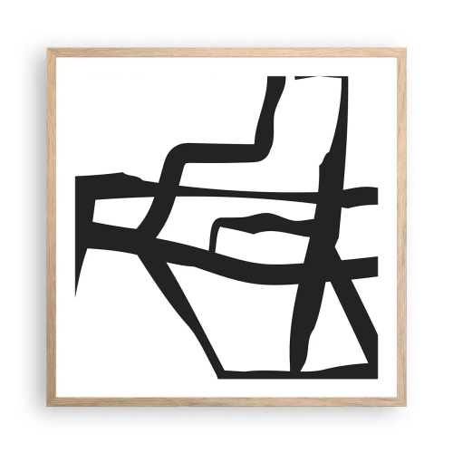 Pôster com moldura de carvalho claro - Projeto preto e branco - 60x60 cm