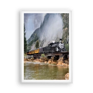 Pôster em moldura branca - Para onde? Onde? - 70x100 cm