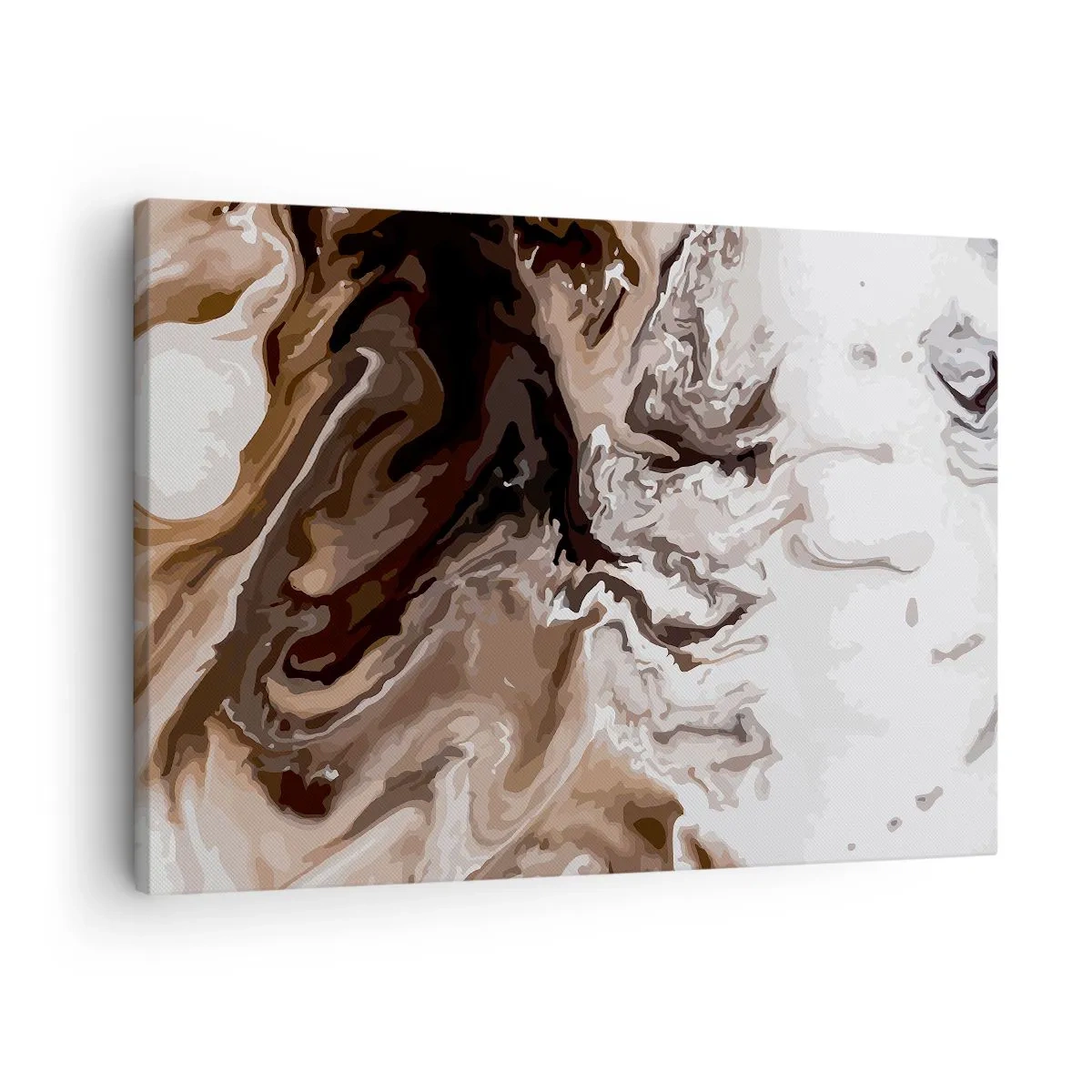 Quadro em tela - Abstração em tons de marrom com linhas dinâmicas - 70x50cm - Contraste de cores - Decoração de parede moderna para a sala de estar e quarto ARTTOR
