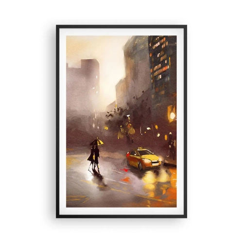 Pôster com moldura preta - Nas luzes de Nova Iorque - 61x91 cm