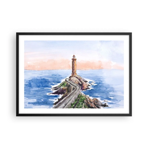 Pôster com moldura preta - De frente para o mar - 70x50 cm