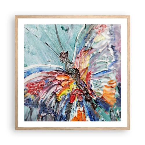 Pôster com moldura de carvalho claro - Pintado pela natureza - 60x60 cm