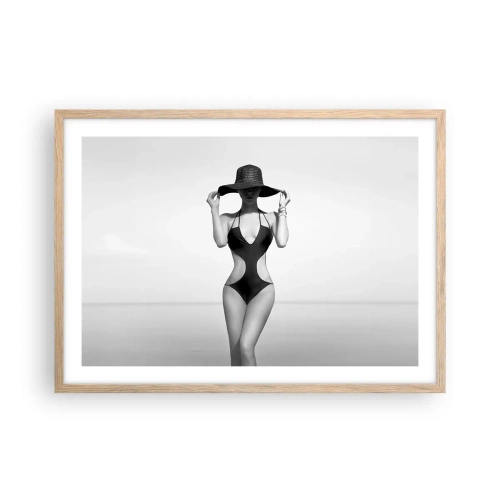 Pôster com moldura de carvalho claro - Meu nome é: Elegância - 70x50 cm