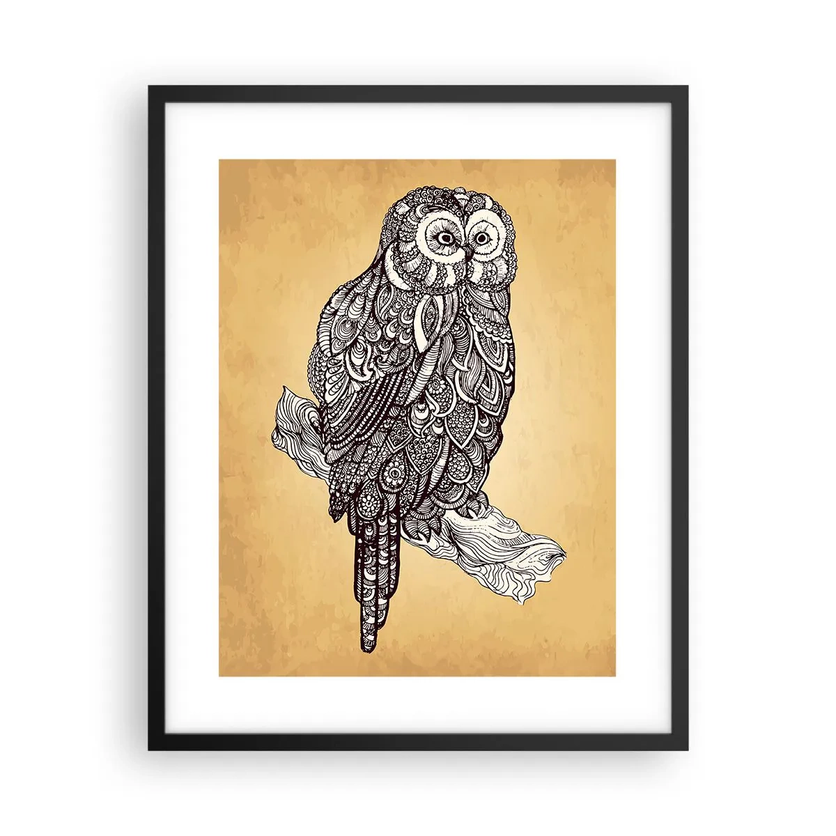 Pôster com moldura preta - Ornamentos intrincados de sabedoria - 40x50 cm