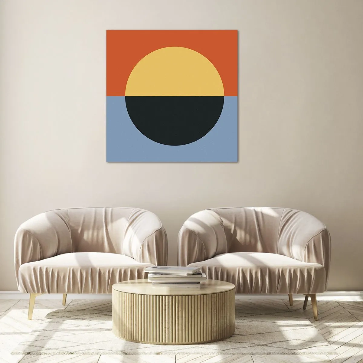 Quadro em vidro - Composição do calor e do frio - 70x70 cm