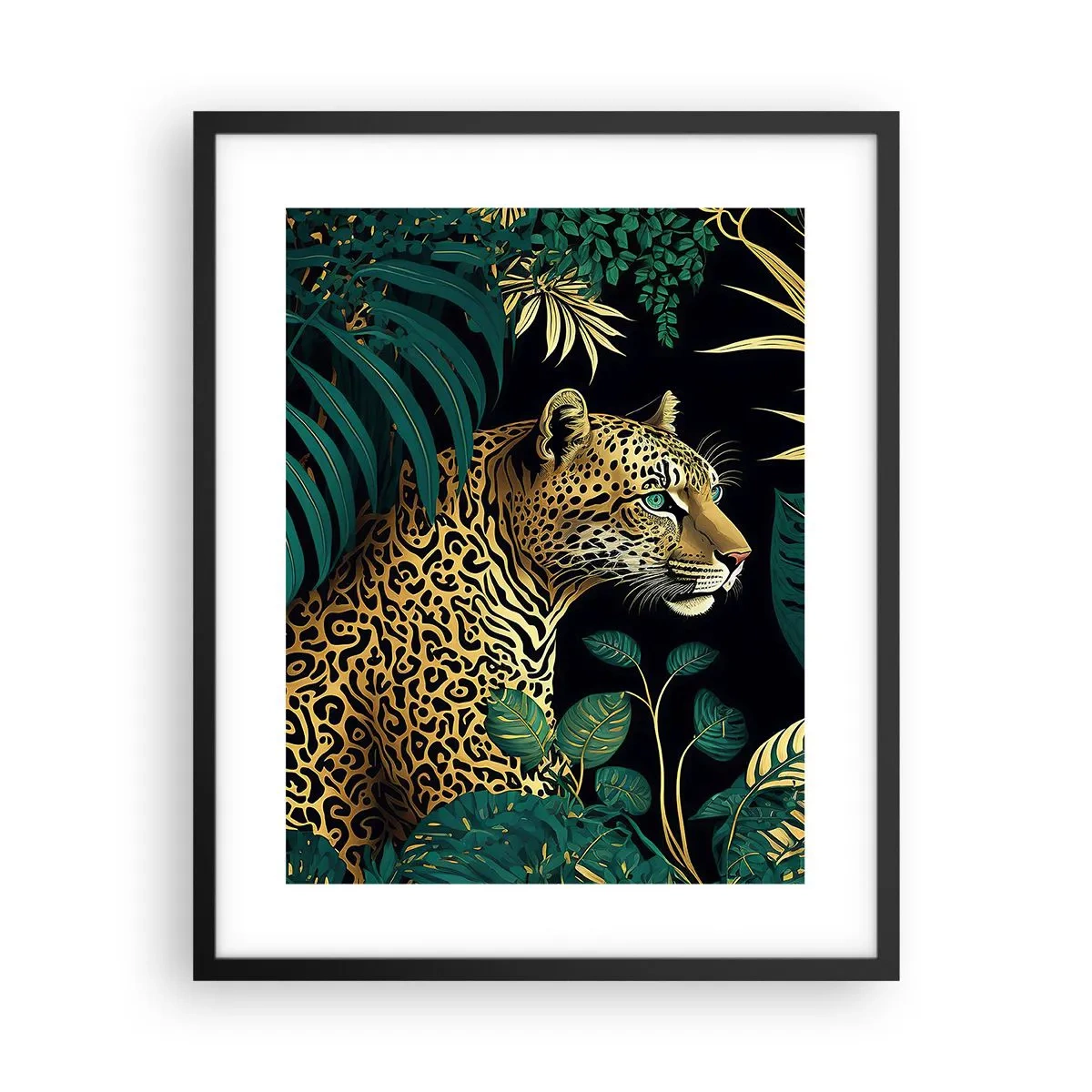 Pôster com moldura preta - Um anfitrião na selva - 40x50 cm