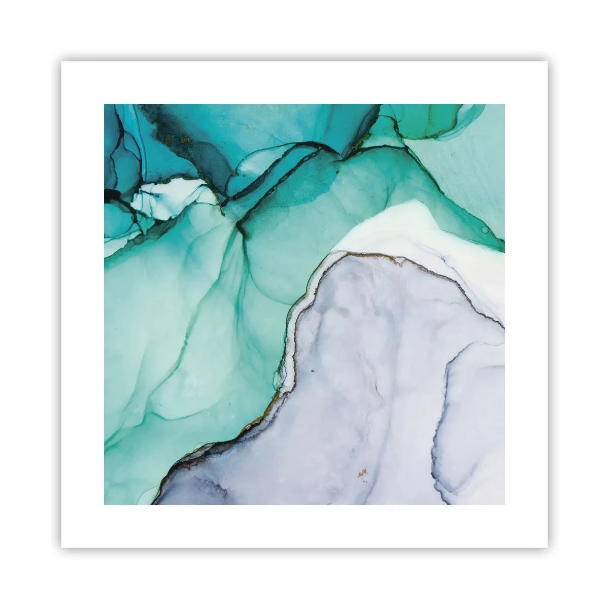 Pôster - Estudo em turquesa - 40x40 cm