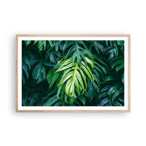 Pôster com moldura de carvalho claro - Mergulhar no frescor - 91x61 cm