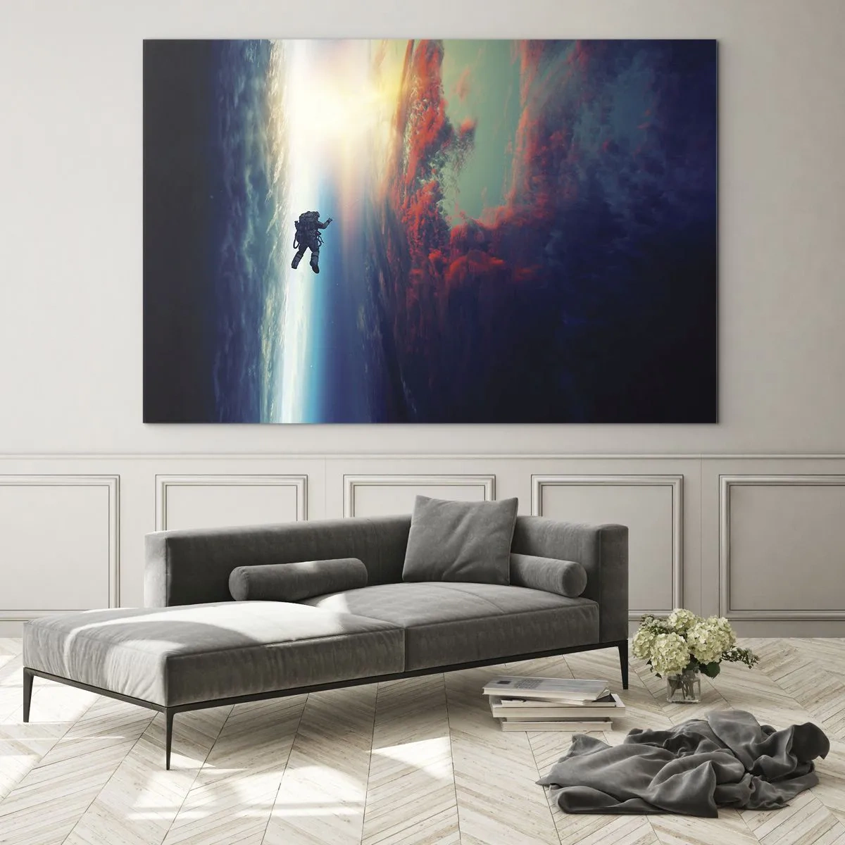 Quadro em vidro - Enfrentando o universo - 100x70 cm