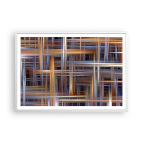 Pôster em moldura branca - Tecido de luz - 100x70 cm