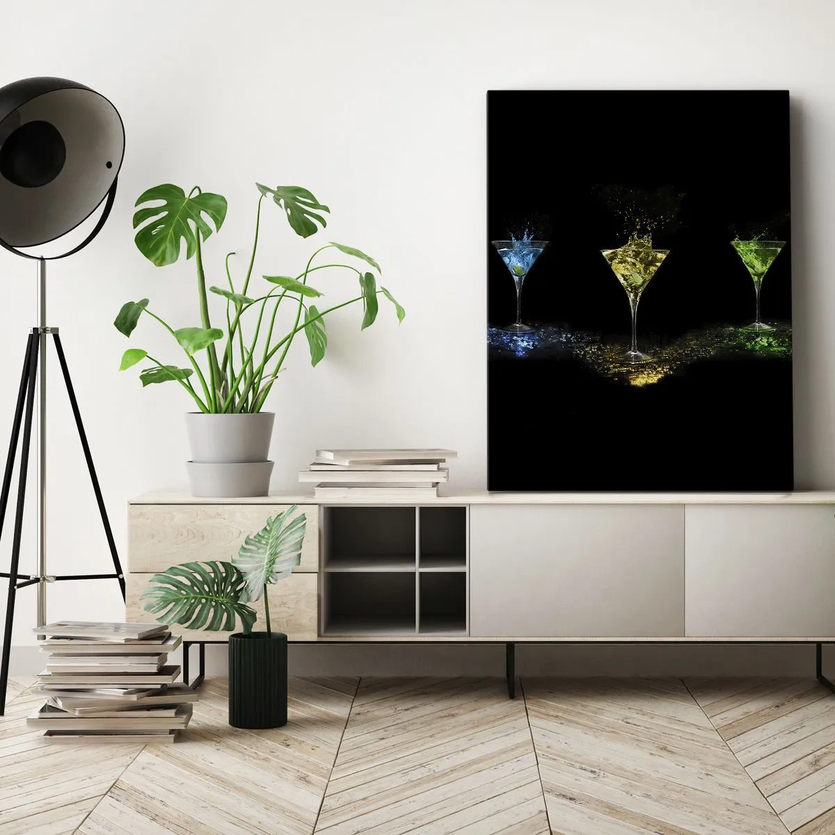 Quadro em tela - Cores da alegria no vidro de cristal - 50x70 cm