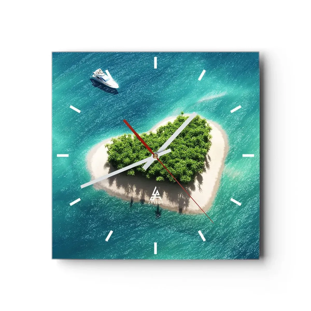 Relógio de parede - Relógio em vidro - Eu amo o verão - 30x30 cm