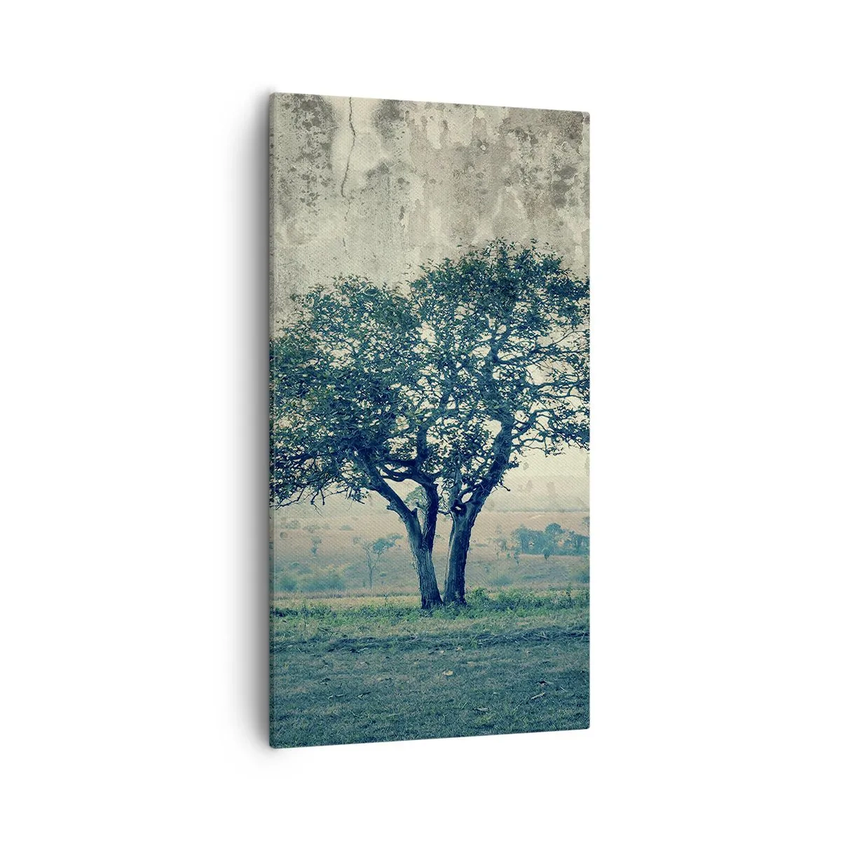 Quadro em tela - Uma macieira num prado azul? - 55x100 cm