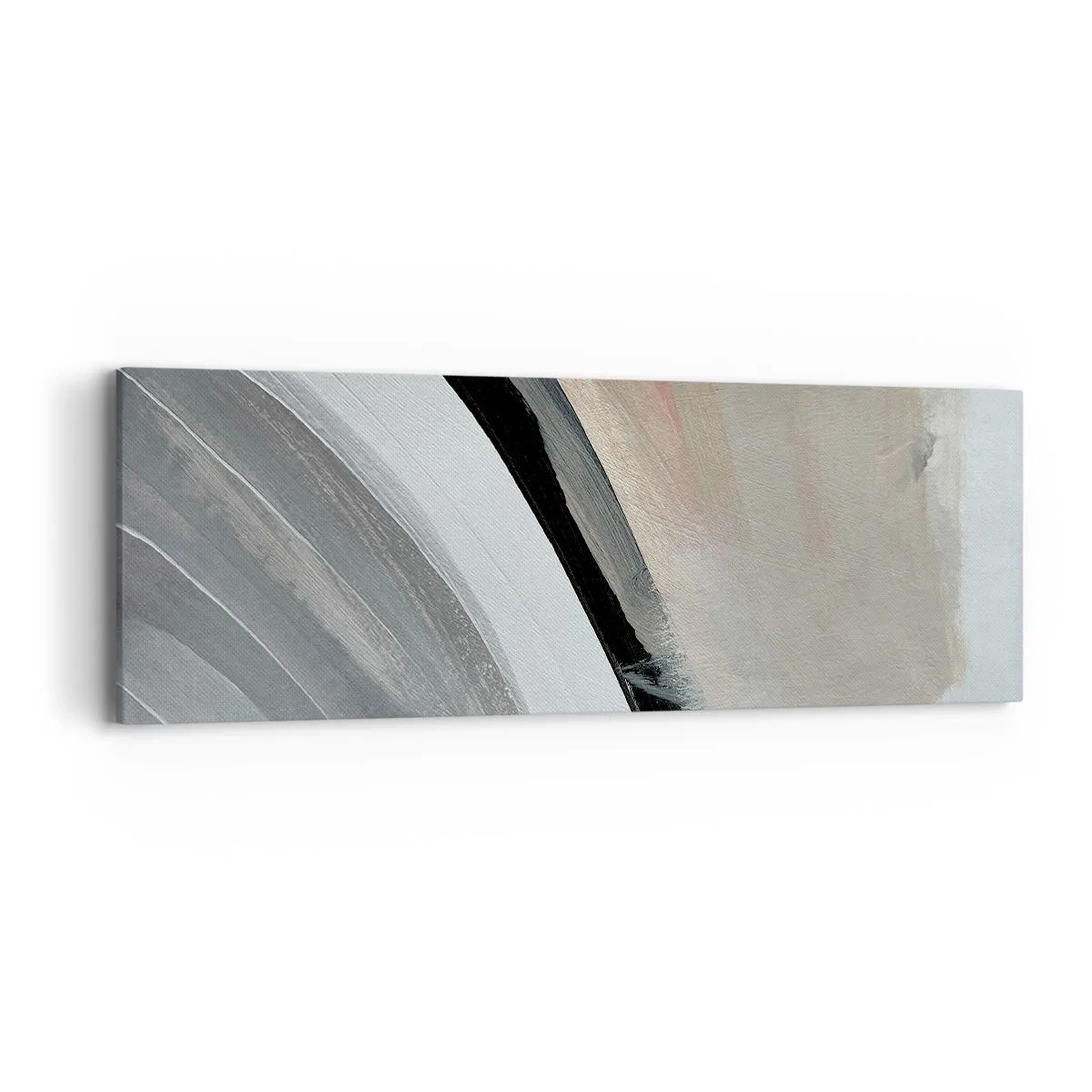 Quadro em tela - Composição: arco preto e cinza - 90x30 cm