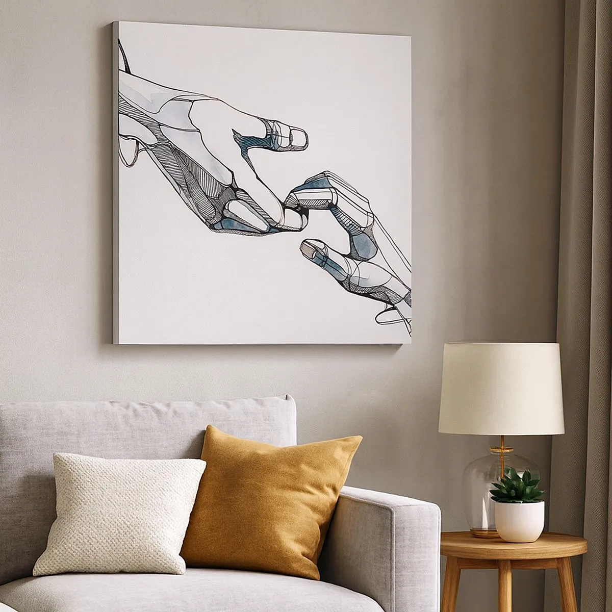 Quadro em tela - Um bom gesto - 30x30 cm