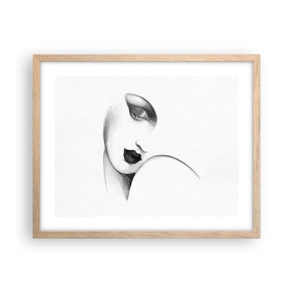 Pôster com moldura de carvalho claro - No estilo de Łempicka - 50x40 cm