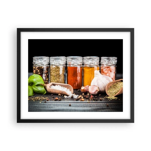 Pôster com moldura preta - Para que a vida tenha um sabor - 50x40 cm