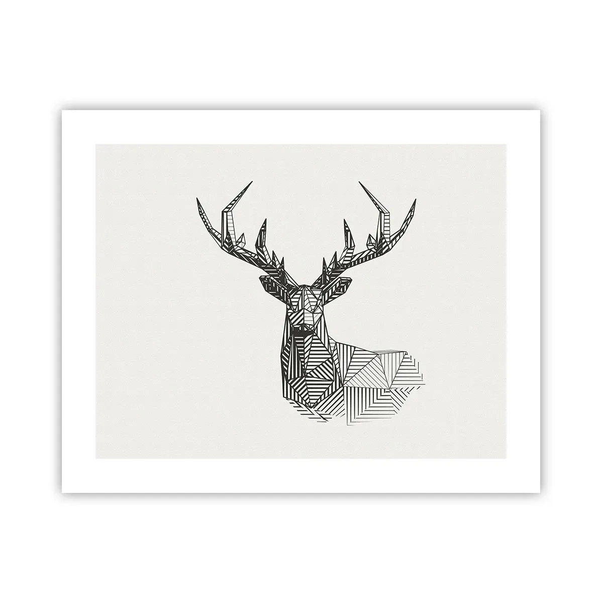 Pôster - Veado em estilo cubista - 50x40 cm