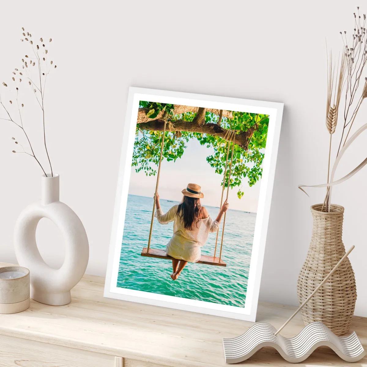 Pôster em moldura branca - A vida é bela - 50x70 cm