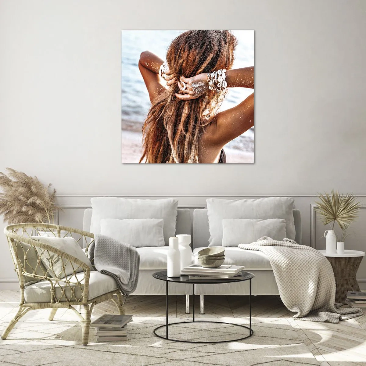 Quadro em vidro - Irmã da água e do sol - 70x70 cm