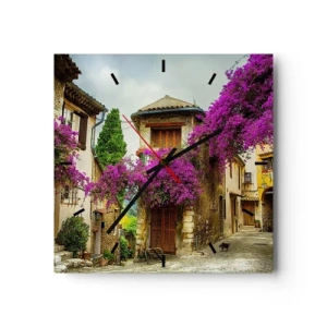 Relógio de parede - Relógio em vidro - Sob um dossel de flores - 40x40 cm