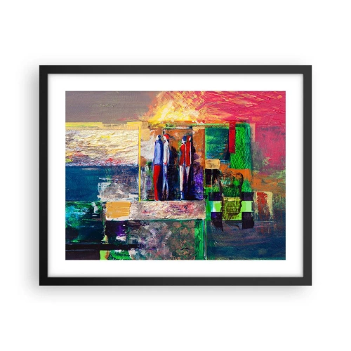 Pôster com moldura preta - Relacionamentos e emoções - 50x40 cm