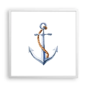 Pôster em moldura branca - Ahoy aventura! - 60x60 cm