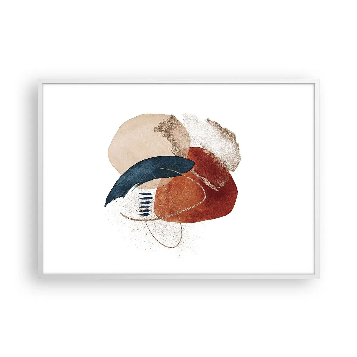 Pôster em moldura branca - Composição oval - 100x70 cm